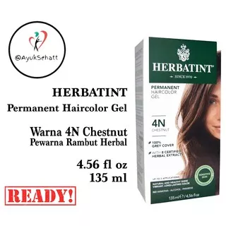 Herbatint Permanent Haircolor Gel 4N CHESTNUT 135ml Pewarna Cat Rambut Herbal 4N Chestnut ORI USA