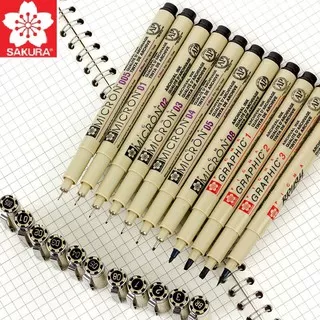 Sakura Pigma Micron Pen Needle Soft Brush Drawing Pen lot 005 01 02 03 04 05 08 1.0 Brush Art Makers