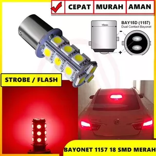 Lampu Rem LED Blitz / Lampu Rem Kedap Kedip Strobo 2 Kaki Led BAYONET 5050 18 TITIK LED SUPER TERANG