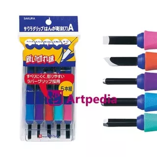 BEST SELLER !! SAKURA CARVING TOOLS 5 PCS SET / PAHAT UKIR BERKUALITAS - SAKURA CARVING TOOL ISI 5