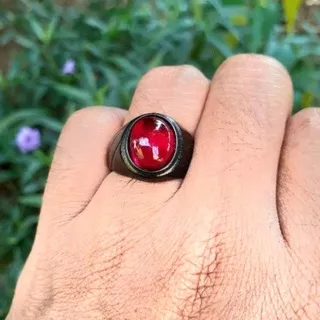 cincin batu merah siam kualitas super mewah