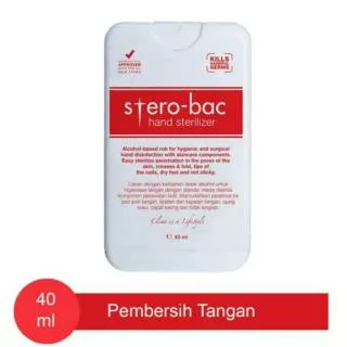 Sterobac hand sanitizer ISI 40 ML/sterobac/hand sanitizer/pembersih tangan