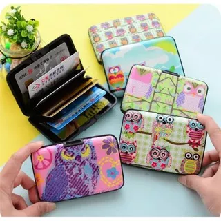 Dompet kartu motif gambar OWL/ Dompet kartu karakter lucu/ Card holder tempat penyimpanan kartu unik