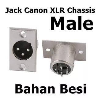 Jack Canon Body Besi Silver Adapter Jack Panel Mount Speaker Tempel Body Metal Male XLR BA-105