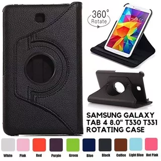 Samsung Galaxy Tab 4 8.0 8 Inch SM T330 T331 T335 Rotate Bookcover Flip Cover Case Casing Sarung