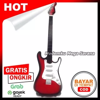 Miniatur Gitar Kayu + Stand - GTR04