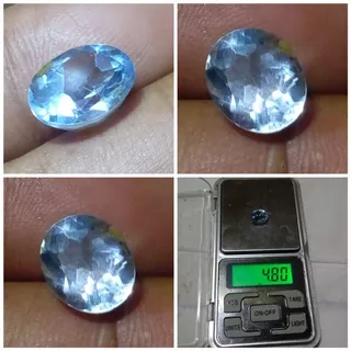 Batu Mulia Natural Sky Blue Topaz Asli Alam Ori Ada Jamrud Moonstone Cat Eye Biduri Bulan Citrine Quartz Kecubung Turmalin Opal Kalimaya Safir Rubi Burma berkwalitas