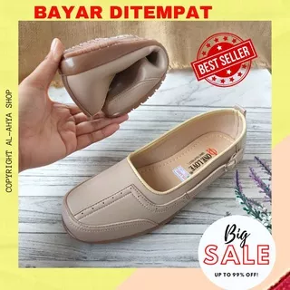 PROMO BIG SALE Sepatu Wanita Terbaru Flat Shoes Murah Hits Kekinian Trendy Kasual Simple Cantik Kualitas Premium Asli Kulit Sintetis Lokal dan Import Branded Ori One Love Sepatu Kerja Wanita Sepatu Kantor Pantofel Bisa COD Bayar Ditempat Gratis Ongkir