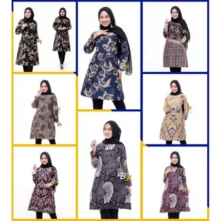 Baju Batik Wanita Dress Batik Ukuran Jumbo M L XL XXL Atasan Wanita Modern Original