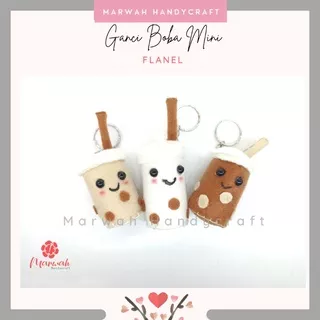 Gantungan Kunci Flanel Boba Ganci Boba Mini Gantungan Kunci Boneka Boba Mini