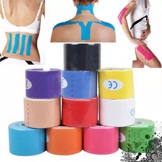 Perban Luka Sport Elastic Kinesiology Tape Medical Bandage Injury Support Lakban Cedera Nyaman Kinesio Sporty Plester Roll 5 Meter