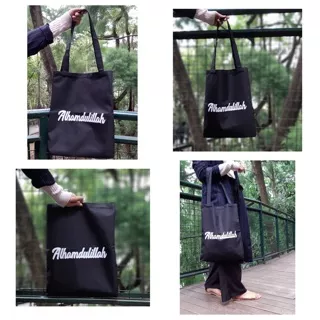 Tote bag Muslimah motif “Alhamdulillah” - Tas Tote wanita - Tas Tote Murah