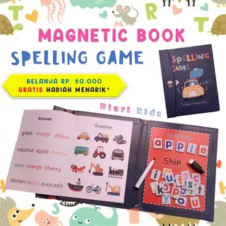 Buku Papan Magnetik Belajar Menulis Huruf / Magnetic Book Words Spelling Game