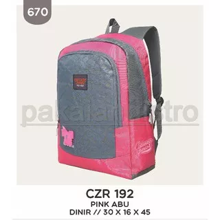 Catenzo Junior Original Produk Tas Ransel Sekolah Anak Perempuan CZR 192 Pink Abu