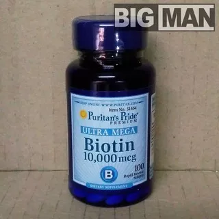 Puritans Pride Biotin Puritan Pride 10000 mcg 10000mcg 100 Caps Softgels Soft Gels Capsules 100Caps