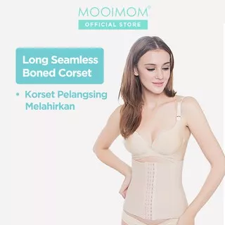 Korset Melahirkan | MOOIMOM Long Seamless Boned Corset - Korset Pelangsing Pasca Melahirkan (Nude)