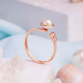 Cincin Emas Mutiara The Caribbea Saturn Cosmic Series Pearl