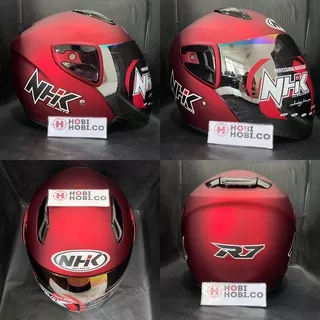 HELM NHK R7 SR SOLID POLOS MAROON DOFF HELM NHK HALF FACE ORIGINAL TERBARU KYOTO