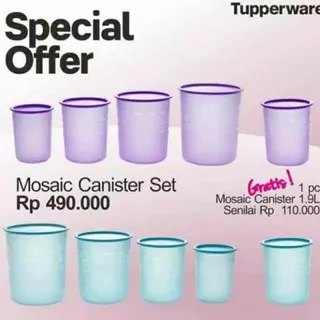 mosaic canister set free new biru toska tosca purple ungu mosaic canister tosca