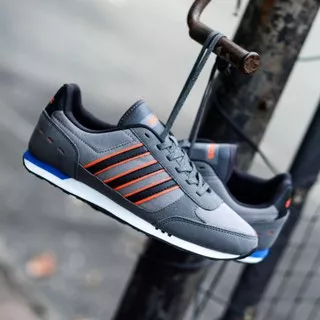 NEW TERMURAH, ADIDAS NEO CITY RACER GREY LIST ORANGE BLACK ORIGINAL