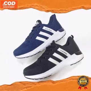 Adidas Neo Black & Blue - Sepatu Hitam & Sepatu Biru - Sepatu Running Jogging Fitness Adidas Questar Ride Men Sneakers Sport Casual