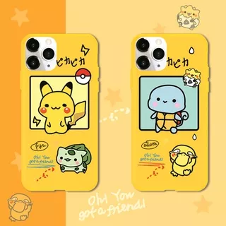 Samsung Galaxy S6/S7 Edge/S8/S9/S10 Plus 5G/S10E Cute Cartoon Sesame Street Pikachu Pattern Matte Case Soft Silicone TPU Phone protection Casing Back Cover Couple