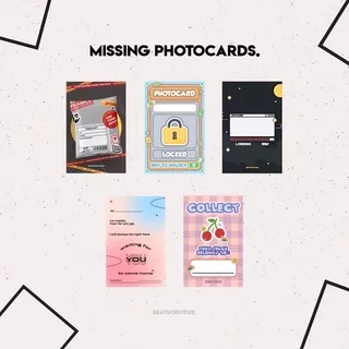 Missing Photocards / PC — EXO NCT SF9 The Boyz Seventeen