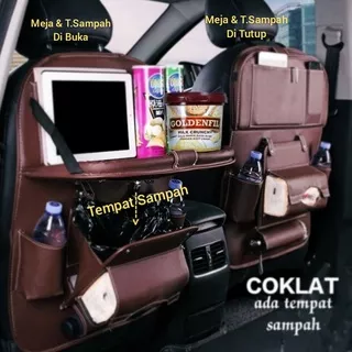 Tas Jok Mobil Portable Aksesoris Interior Mobil, Car Seat Organizer Multifungsi Bahan Kulit Sintesis