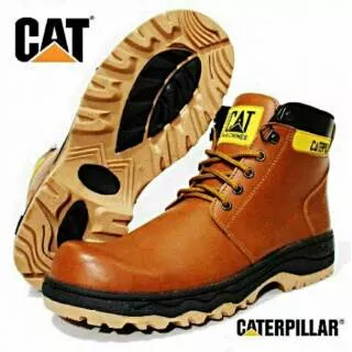 Caterpillar New , Sepatu boots safey , kulit high quality