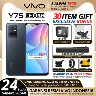 VIVO Y-75 5G NFC 12/128GB ( RAM 8GB + 4GB EXTENDED RAM ) GARANSI RESMI VIVO