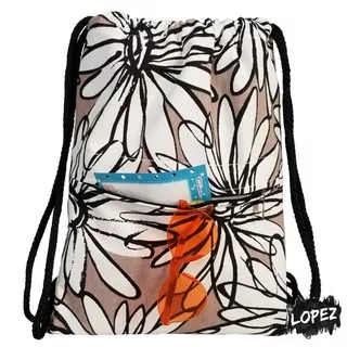 String Bag Daisy / Drawstringbag Flower / Tas Serut Bunga Canvas Lopez