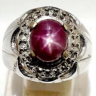 Cincin Batu Permata Ruby Burma Star Asli Harga Murah