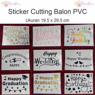 Sticker / Stiker Cutting Balon PVC 18, 24, 36 Inch Warna Warni (19,5 x 29,5 cm)  – Ecer