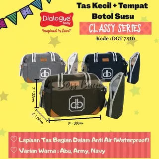 Tas Kecil + Tempat Botol Susu Mini Diaper Bag Dialogue Baby Classy Series DGT 7410