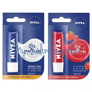Nivea Lip Care / Lip Balm Moisture Original Care with Shea Butter / Strawberry