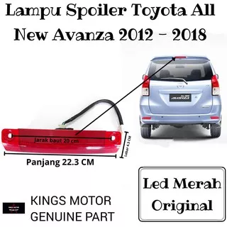 Lampu Spoiler Bagasi Toyota all new Avanza 2012-2018 LED merah original
