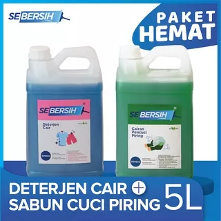 (Bundling) SEBERSIH Sabun Cuci Piring & Deterjen Cair 5 Liter