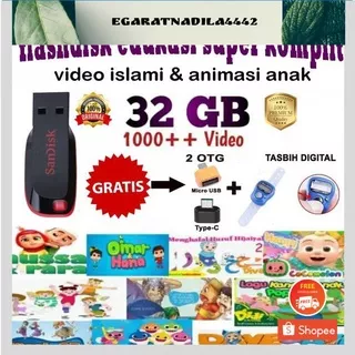 Flashdisk Video Edukasi Anak Muslim 32Gb (Islami Dan Animasi) 1000+ Original