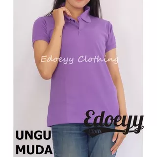 Kaos Polo Cewek Ungu Muda / Woman Polo Shirt / Kaos polo Lady / Baju Kerah Wanita / Kaos Berkerah