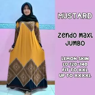 Gamis Dress Muslim Wanita Cantik Jumbo Size Lemon Skin Zendo Maxi