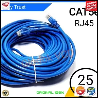 ORIGINAL KABEL LAN RJ45 25 METER CAT5 UTP INTERNET WIFI HOTSPOT JARINGAN KONEKTOR PLUG BOOT KOMPUTER SWITCH ROUTER MODEM COMPUTER INDIHOME FIRTSMEDIA ROUTER  INTERNET PLUG BOOT KOMPUTER JARINGAN COMPUTER SWITCH ROUTER MODEM SIAP LANGSUNG PAKAIPRAKTISNORIB