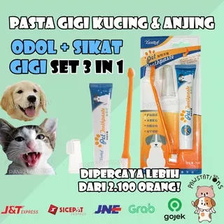 Sikat Gigi Kucing dan Odol Sikat Gigi Anjing dan Odol Sikat Gigi Kucing Odol Anjing Odol Kucing Pasta Gigi Anjing Pasta Gigi Kucing Gosok Gigi Kucing 3 in 1 Set