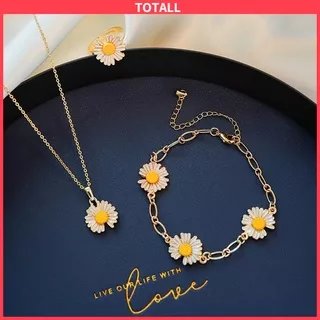 [?READY STOCK] 1PC Fashion Daisy Tassel Necklace Small Daisy Bracelet Korea Fresh Gold Bracelet Gold Necklace  Penjualan Panas Mode