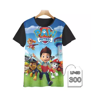 Baju Anak Paw Patrol 3D Baju Paw Patrol Kartun TV Anak Series DEWASA #LP3D-300