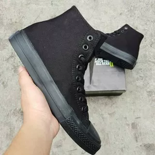 Sepatu Sneakers Casual CONVERSE233 HIGH TOP / TINGGI Hitam full black Classic Sepatu Pria Wanita