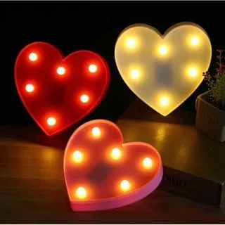 Lampu Hias Kamar Tidur Marquee Dekorasi LED Malam Night Light Room Heart Love Hati