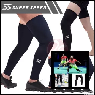 Leg sleeve badminton isi 2 pcs stoking kaki deker kaki voli knee long ekonomis stocking muslimah skin deker murah sambungan kaki kanan kiri aksesoris olahraga sepeda gowes mancing joging lari sepakbola futsal hitam polos spandek