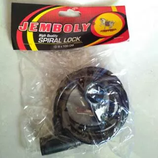 Gembok kunci sepeda spiral lock helm jemboly