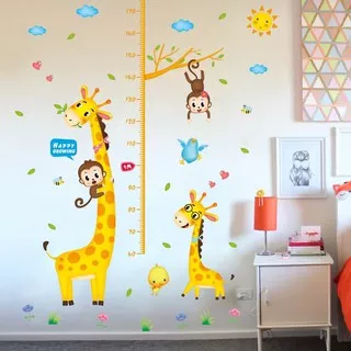 STIKER DINDING RUMAH GROW UP PENGUKUR BADAN JERAPAH STICKER DINDING 60X90 WALSTIKER WALLSTICKER