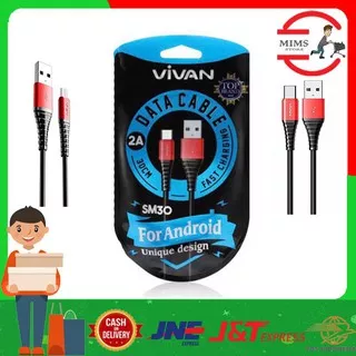 Mims - Kabel Data / Kabel charger / kabel powerbank Vivan Micro 30 CM Fast Charging Original